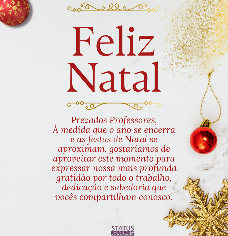 Mensagem de natal para professores