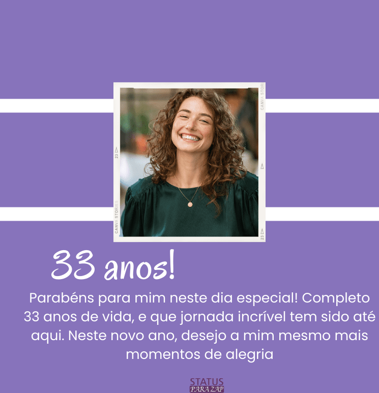 Mensagem de aniversário de 33 anos