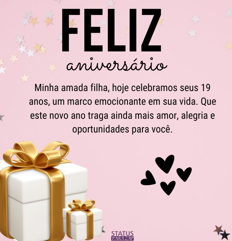 Mensagem de aniversário para filha 19 anos