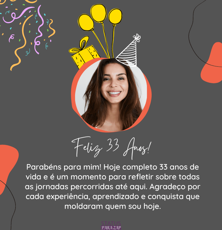 Mensagem de aniversário para mim 33 anos